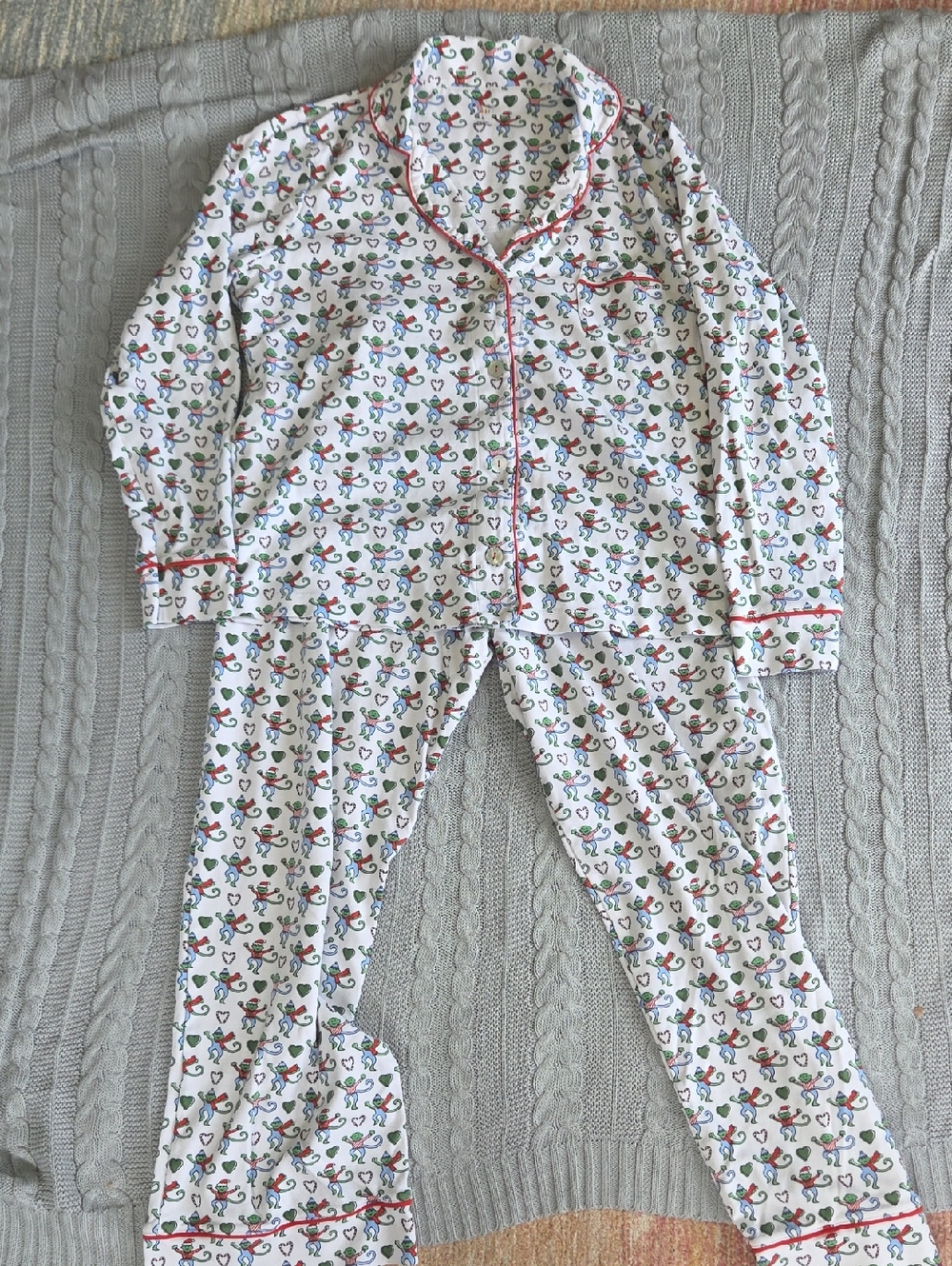Roller Rabbit Merry Monkey Women's Pajamas Large Limited Edition 100% Cotton - Picture 4 of 11
